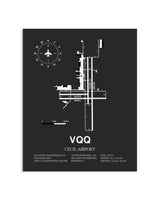 Gray Framed Cecil Airport layout wall art poster