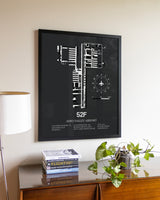 Gray Framed Aero Valley Airport wall art poster in black frame