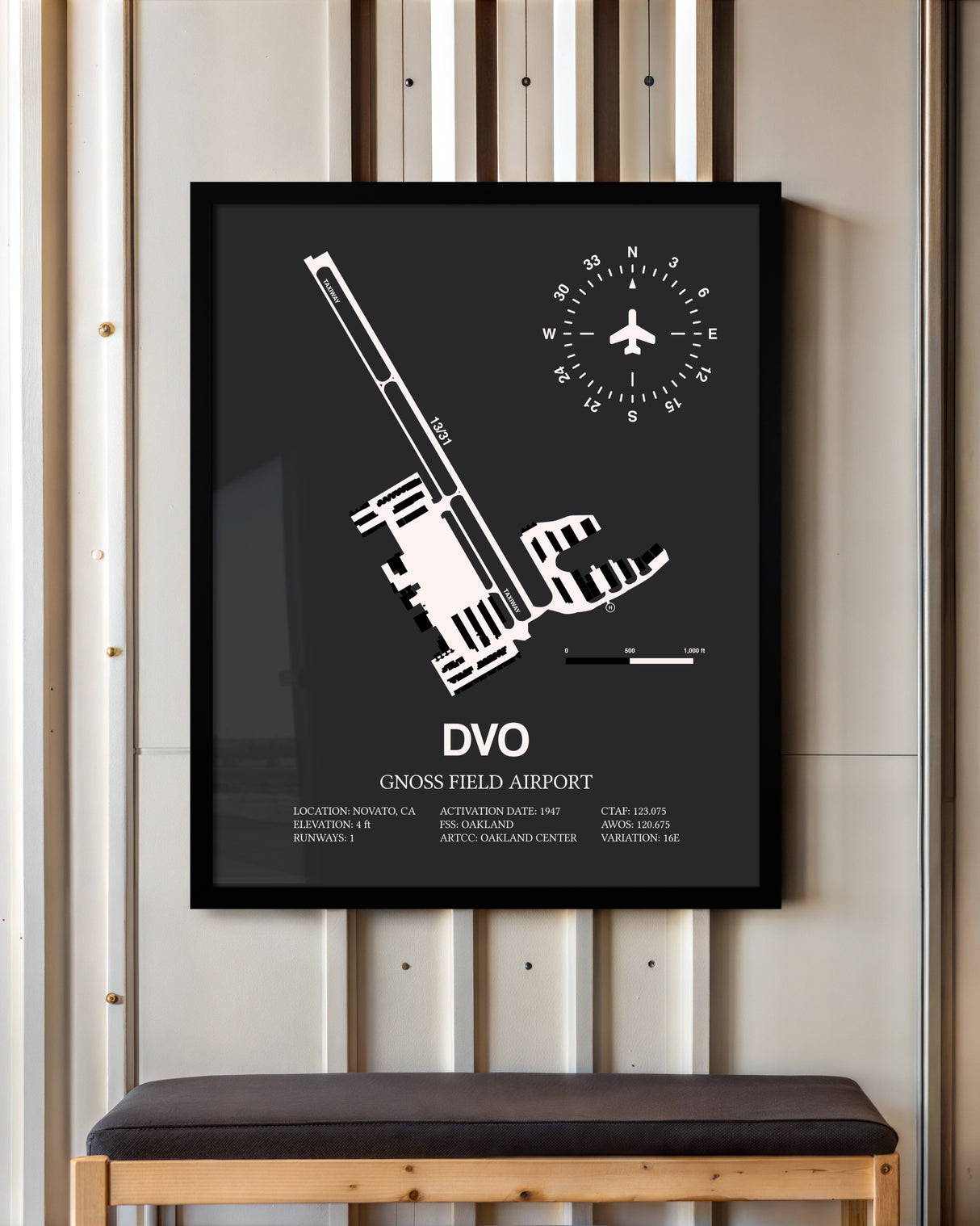 Frame color options for Gnoss Field Airport Wall Art