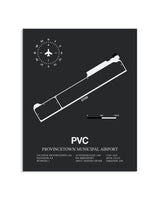 Gray Framed Provincetown Municipal Airport layout wall art poster