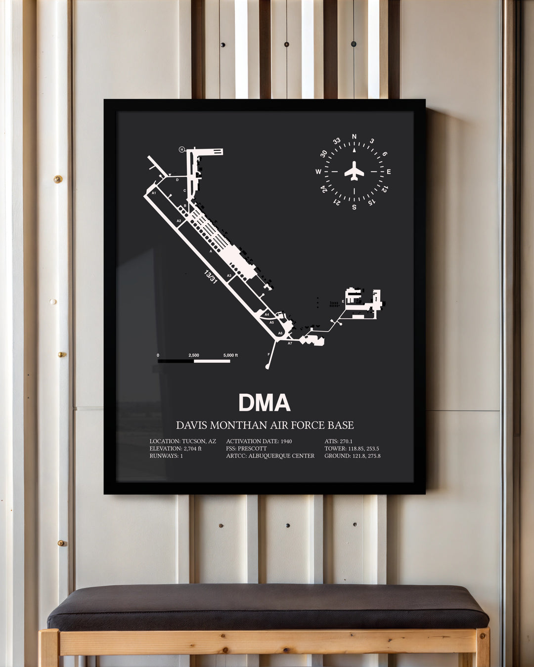 Frame color options for Davis Monthan Air Force Base Wall Art