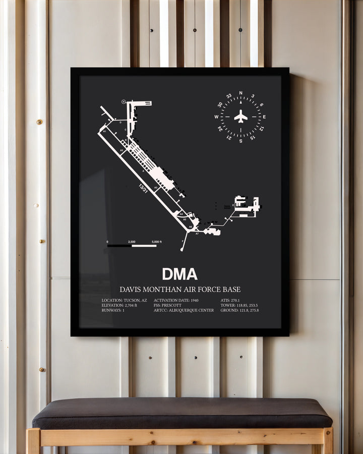 Frame color options for Davis Monthan Air Force Base Wall Art