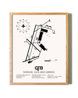 Wheeler-Sack Army Airfield framed print in natural wood frame