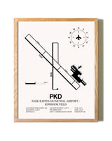 Park Rapids Municipal Airport-Konshok Field framed print in natural wood frame