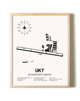 Quakertown Airport framed wall art in white frame