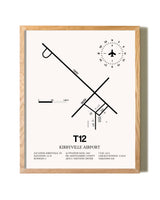 Kirbyville Airport framed print in natural wood frame