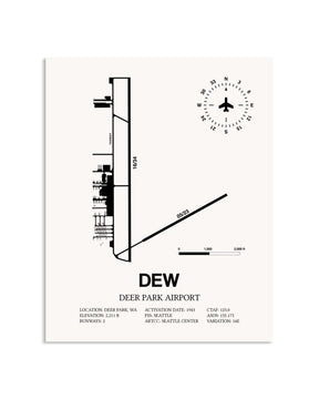 Gray Deer Park Airport framed poster displayed in an airplane hangar
