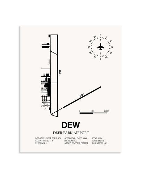 Gray Deer Park Airport framed poster displayed in an airplane hangar