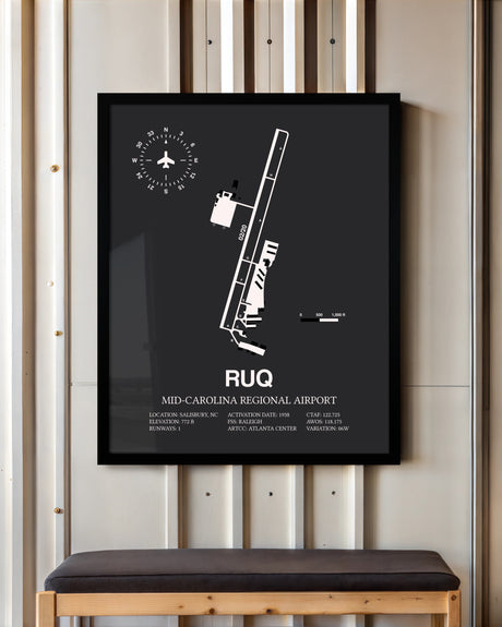 Frame color options for Mid-Carolina Regional Airport Wall Art
