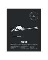 Gray Framed Princess Juliana International Airport layout wall art poster