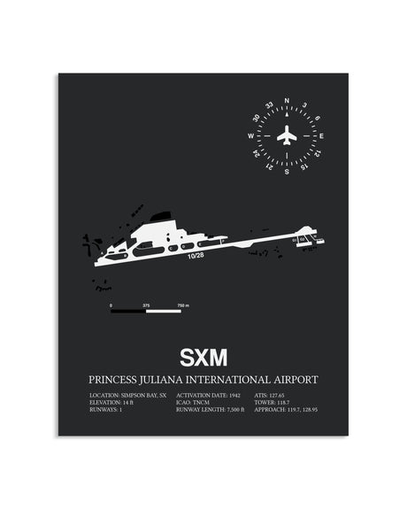 Gray Framed Princess Juliana International Airport layout wall art poster