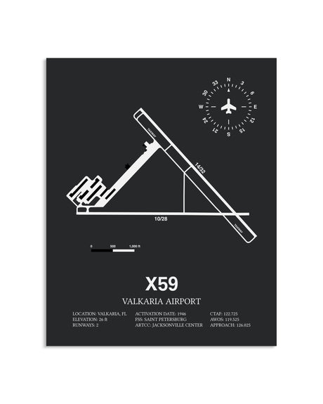 Gray Framed Valkaria Airport layout wall art poster
