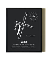 Unframed Altoona / Blair County Airport map print poster