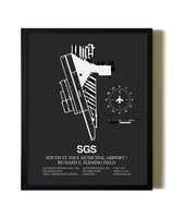 Unframed South St. Paul Municipal Airport / Richard E. Fleming Field map print poster