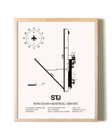 Rosecrans Memorial Airport framed wall art in white frame