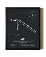Unframed North Platte Regional Airport / Lee Bird Field map print poster