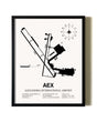 Framed Alexandria International Airport wall art poster in black frame