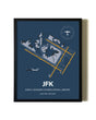 Framed John F. Kennedy International Airport wall art poster in black frame