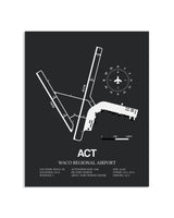 Gray Framed Waco Regional Airport layout wall art poster