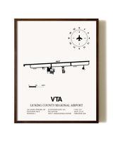 Licking County Regional Airport aviation print in walnut frame