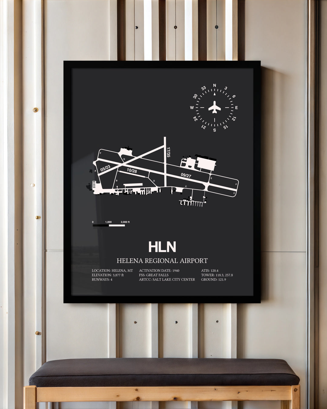 Frame color options for Helena Regional Airport Wall Art