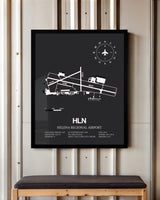 Frame color options for Helena Regional Airport Wall Art