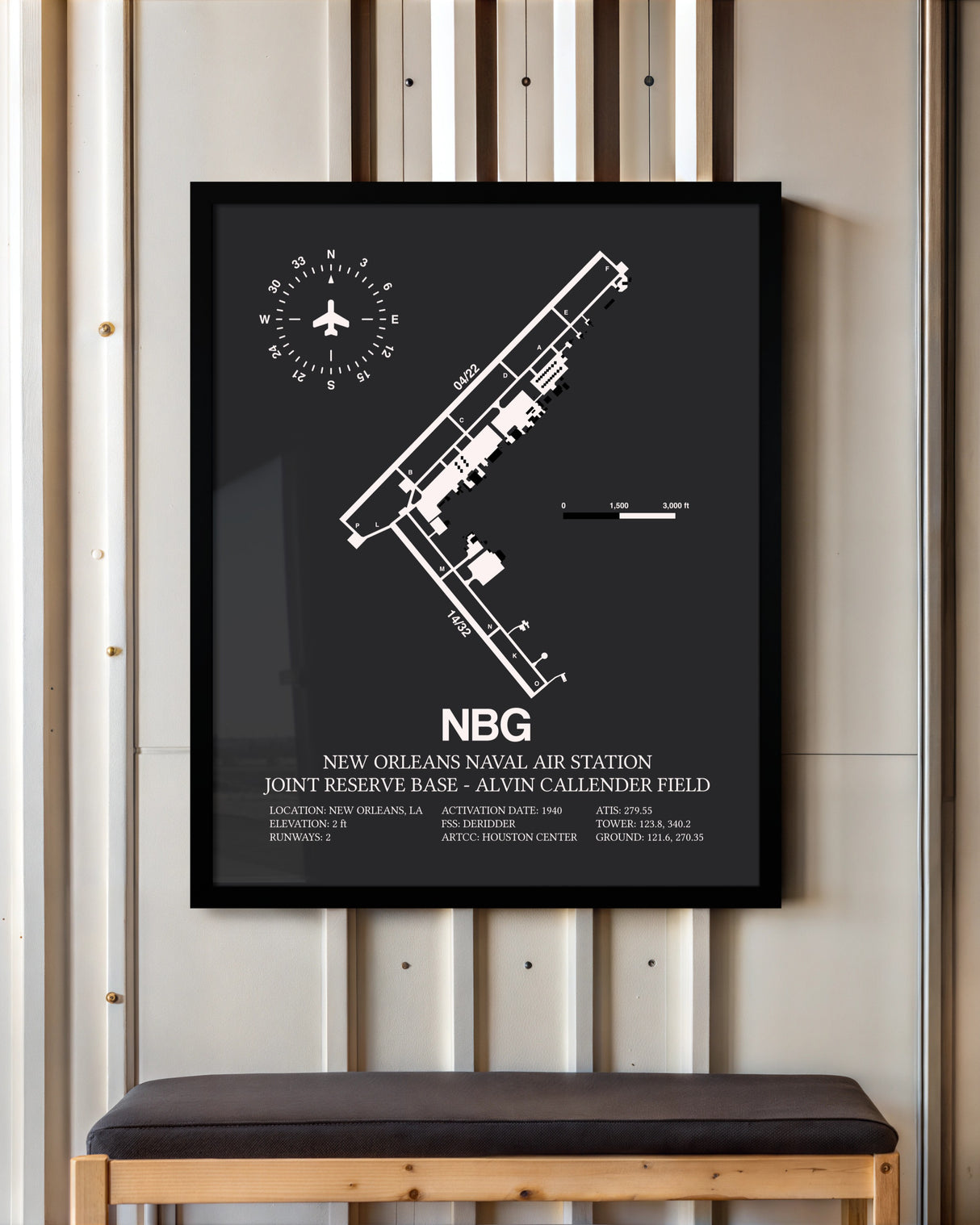 Frame color options for New Orleans Naval Air Station Joint Reserve Base-Alvin Callender Field Wall Art