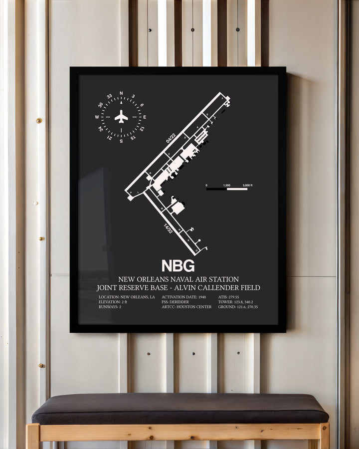 Frame color options for New Orleans Naval Air Station Joint Reserve Base-Alvin Callender Field Wall Art