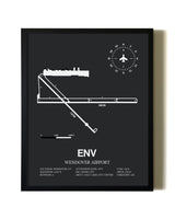 Unframed Wendover Airport map print poster