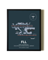 Slate Framed Fort Lauderdale/Hollywood International Airport wall art poster in black frame