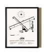 Framed Jackson County Airport / Reynolds Field wall art poster in black frame
