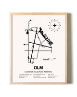 Olympia Regional Airport framed wall art in white frame