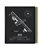 Unframed St. Cloud Regional Airport map print poster