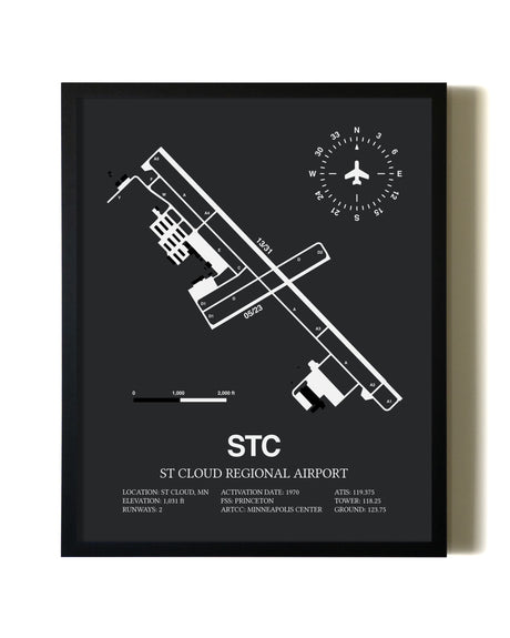 Unframed St. Cloud Regional Airport map print poster