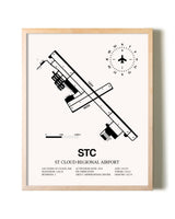 St. Cloud Regional Airport framed wall art in white frame
