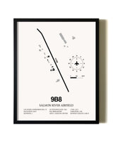 Framed Salmon River Airfield wall art poster in black frame