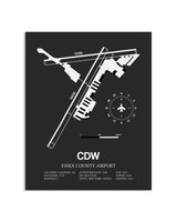Gray Framed Essex County Airport layout wall art poster