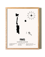 Ramstein Air Base framed print in natural wood frame