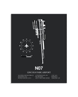 Gray Framed Lincoln Park Airport layout wall art poster