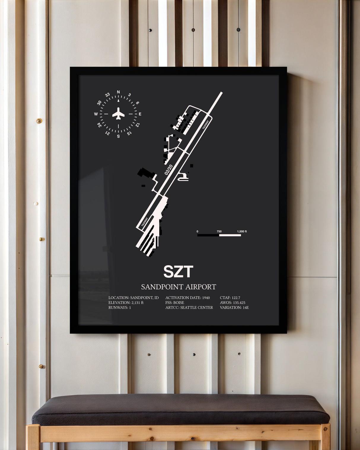 Frame color options for Sandpoint Airport Wall Art