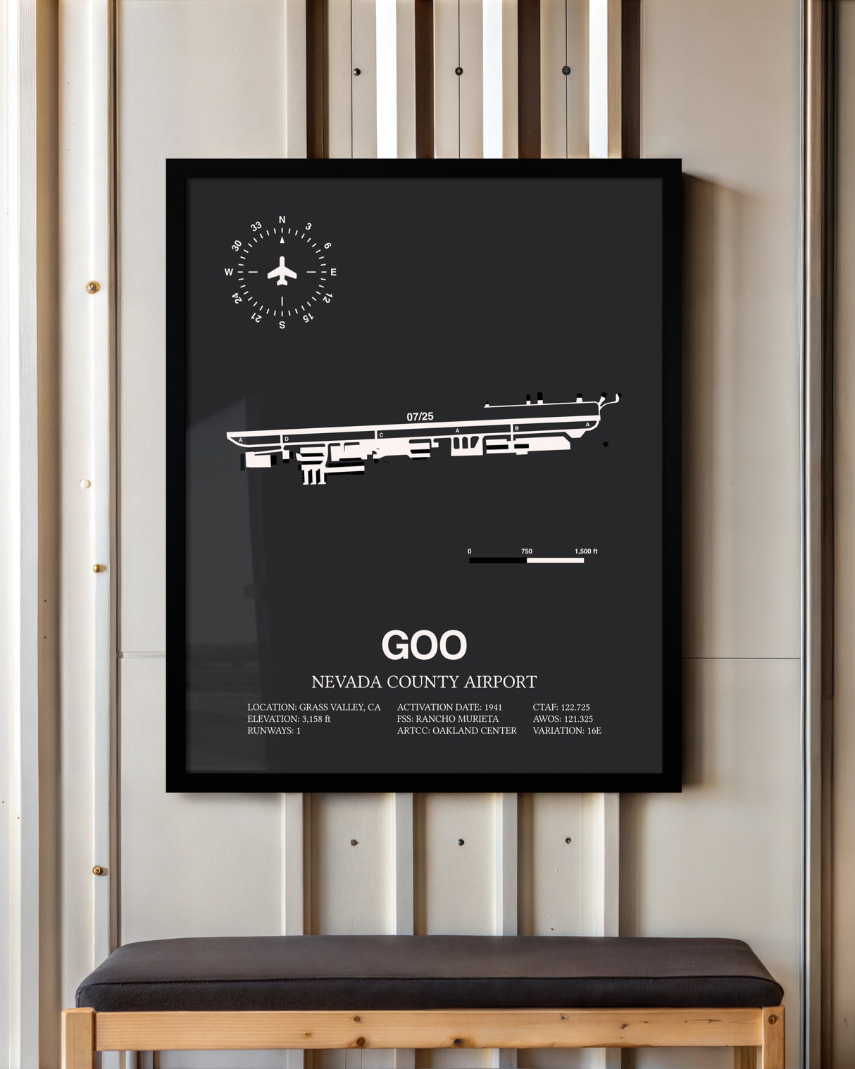 Frame color options for Nevada County Airport Wall Art