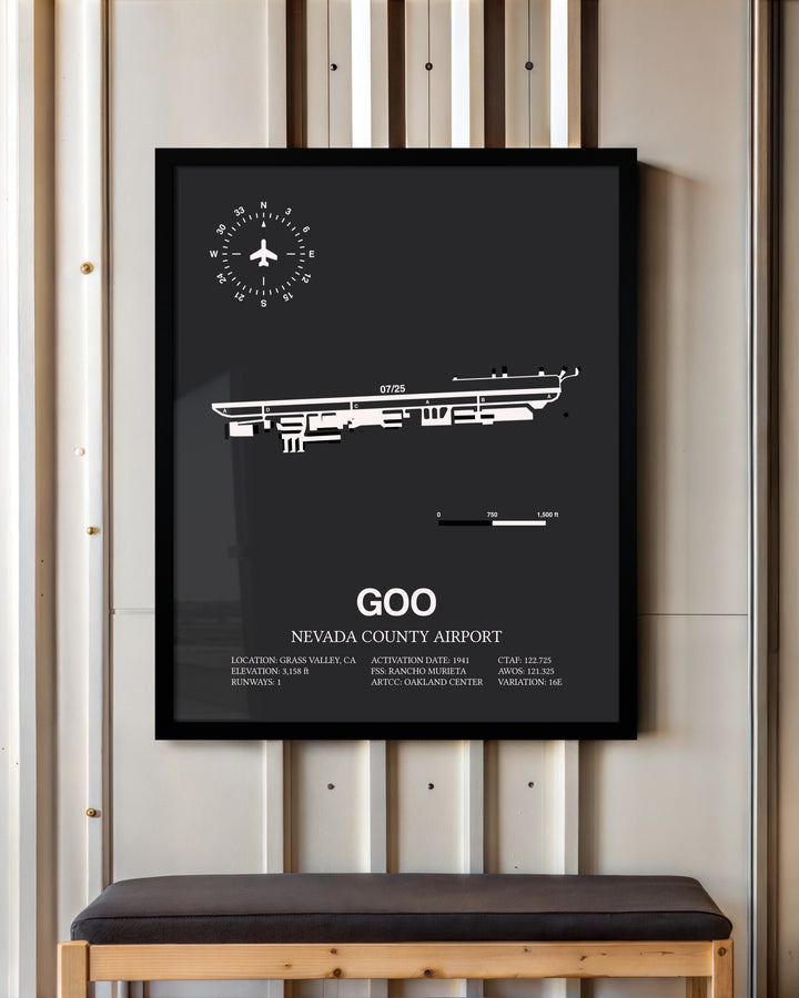 Frame color options for Nevada County Airport Wall Art