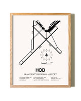 Lea County Regional Airport framed print in natural wood frame