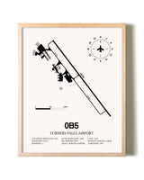 Turners Falls Airport framed wall art in white frame