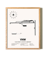 Van Wert County Airport framed print in natural wood frame
