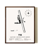Marv Skie-Lincoln County Airport aviation print in walnut frame