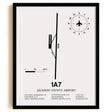 Framed Detailed Airport Map of Jackson County Airport (1A7) in White with a Black Frame