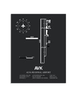 Gray Framed Alva Regional Airport layout wall art poster