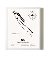 Goodspeed Airport airport map poster in oak frame