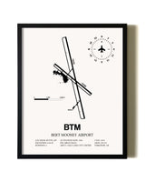 Framed Bert Mooney Airport wall art poster in black frame